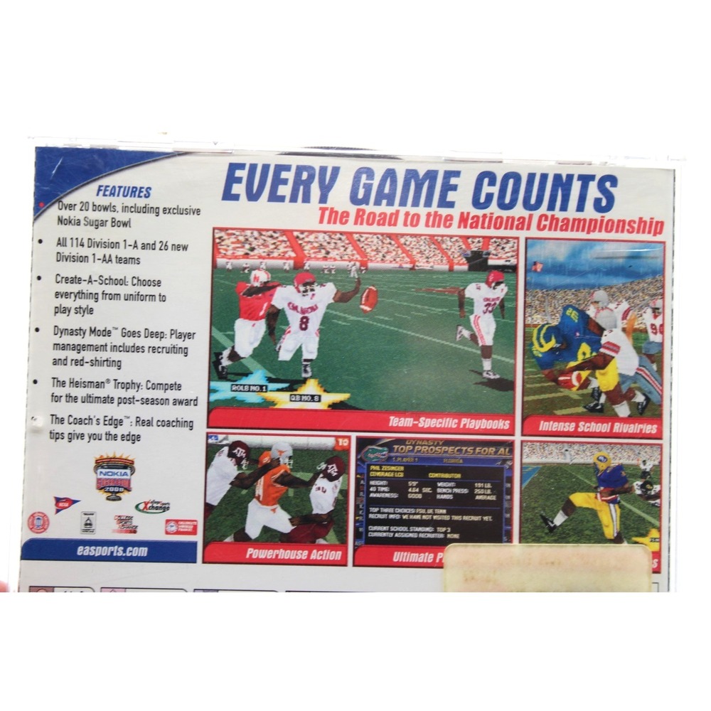 PS1 NCAA Football 2000 (PlayStation 1) CIB COMPLETE w/ Manual + Reg Card - Picture 4 of 10